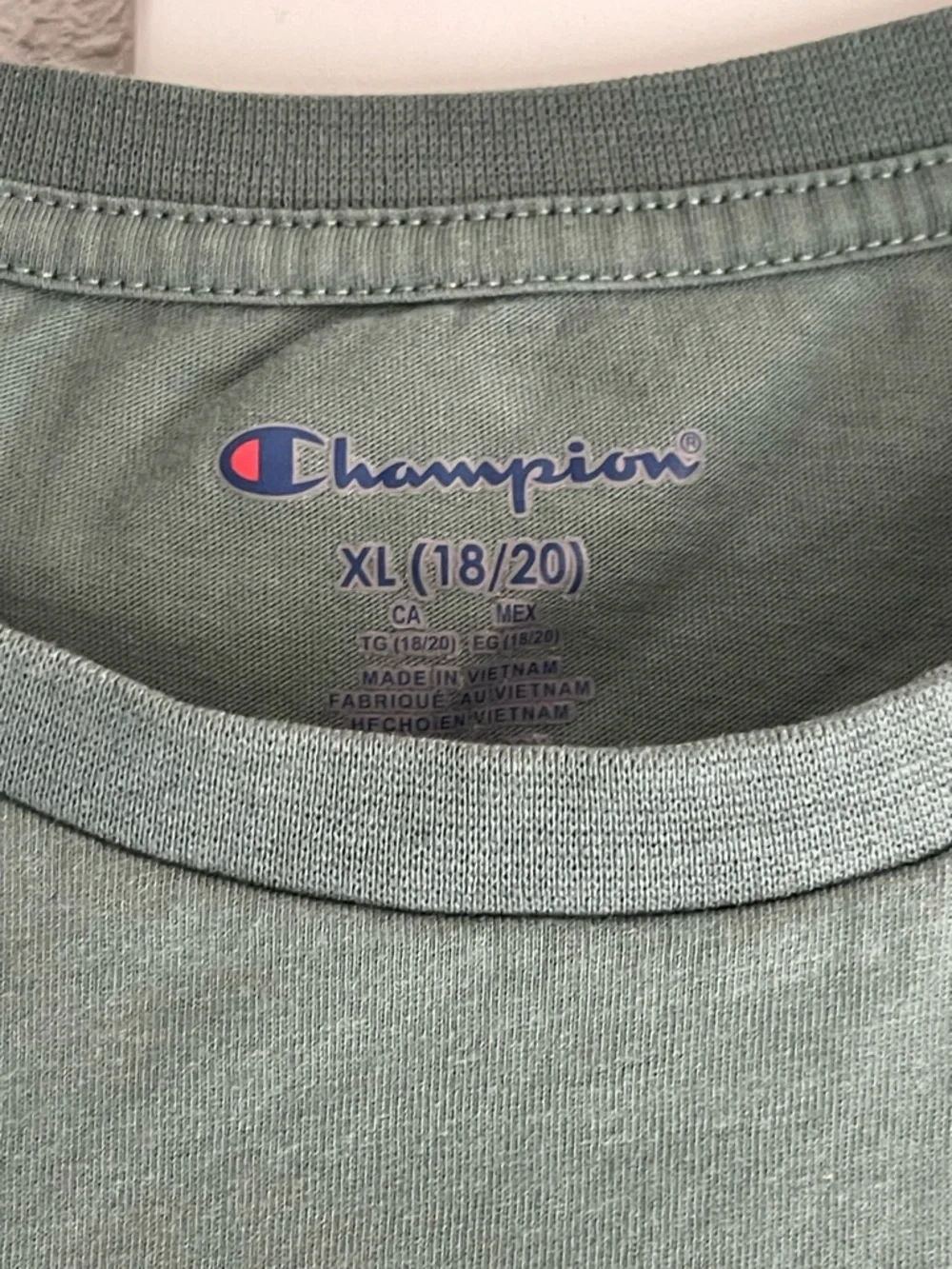 Champion Men's Short Sleeve Crewneck T-Shirt - Sage Green - Picture 3 of 7